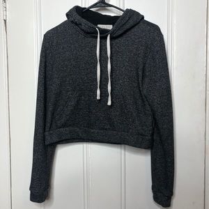 Forever 21 Heathered Navy Blue Cropped Hoodie (M)